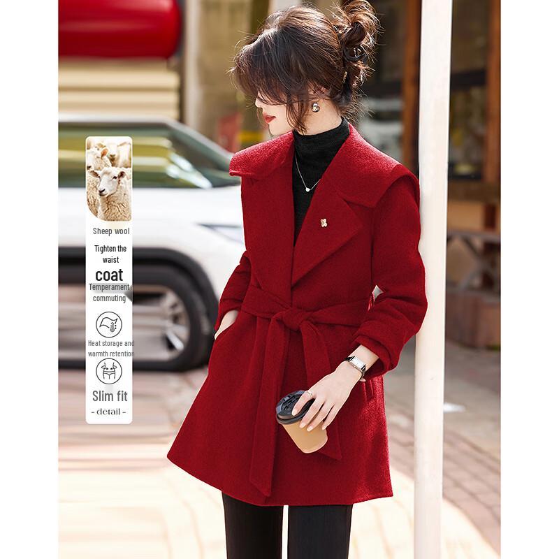 Designer Slim-Fit Cinched Waist Women's Overcoat