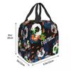 Cartoon Soccer Ball Football Insulated Lunch Bag Portable Lunch Container Thermal Bag Tote Lunch Box Food Storage Bags