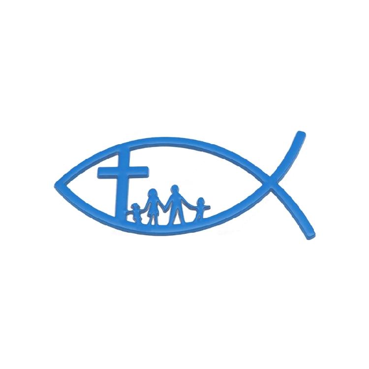 3D Car Fish Decal Sticker Automotive Fish Badge Christian Fish Emblems Sticker for Car Window Bumper