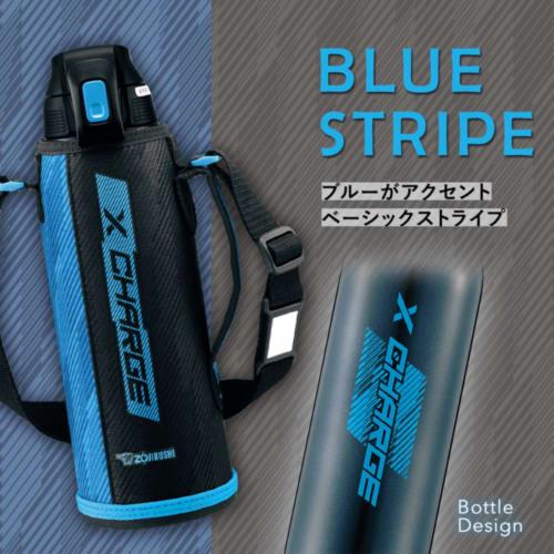 ZOJIRUSHI Zojirushi Water Bottle Direct Drinking Sports Type Stainless Steel Cool Bottle 1.5L Blue Stripe SD-FB15-AJ
