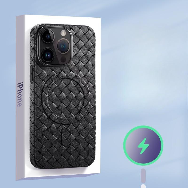 Ultra thin Cooling Apple 16 Woven Pattern Magnetic 15 ProMax Drop Protection Case Suitable for IPhone17 Phone Cases