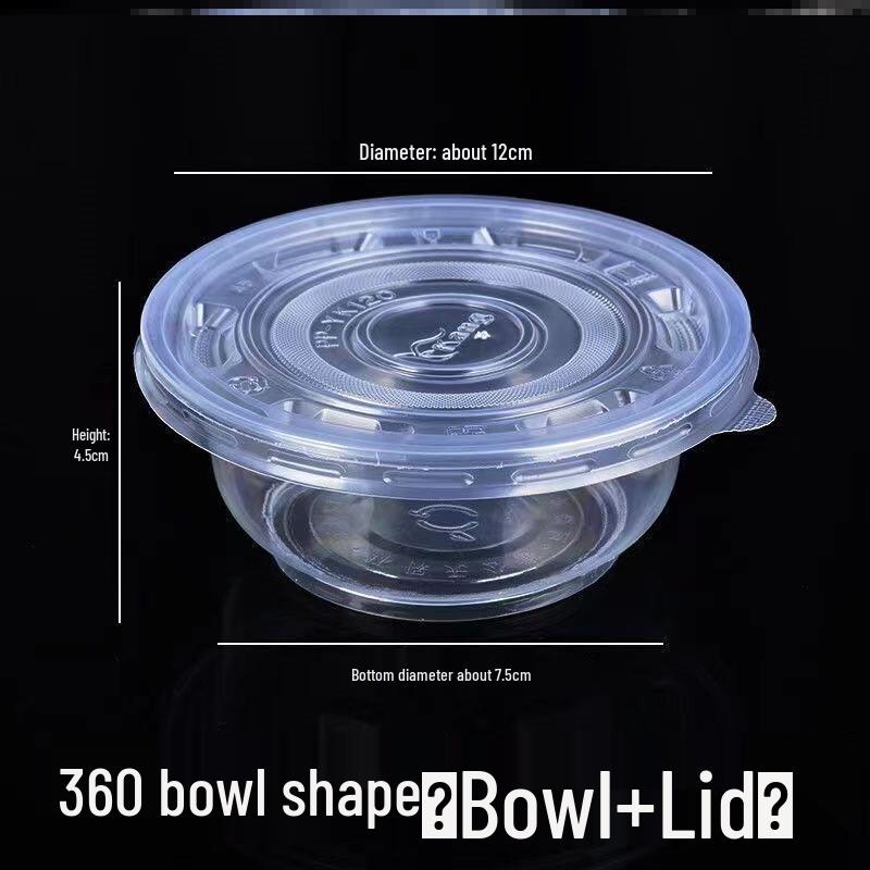 ZISIZ Disposable Transparent PP Plastic Bowls