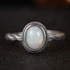 S925 Sterling Silver Natural Malachite Opal Color Treasure Ring Women'S Personality Retro Thai Silver Twist Striped Ring