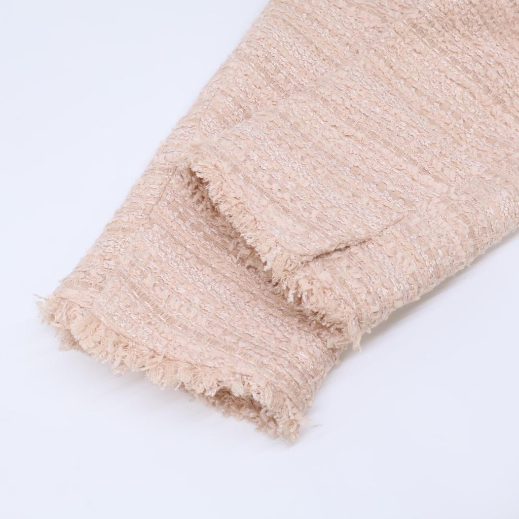 EPOCA [Good condition/22 year old] M5E03-301 Fancy tweed collarless Jacket 40 pinkUsed