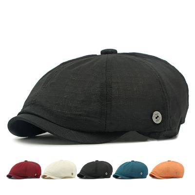 Summer Outdoor Men Sunscreen Octagonal Cap British Women Vintage Beret Breathable Duck Tongue Newsboy Cap