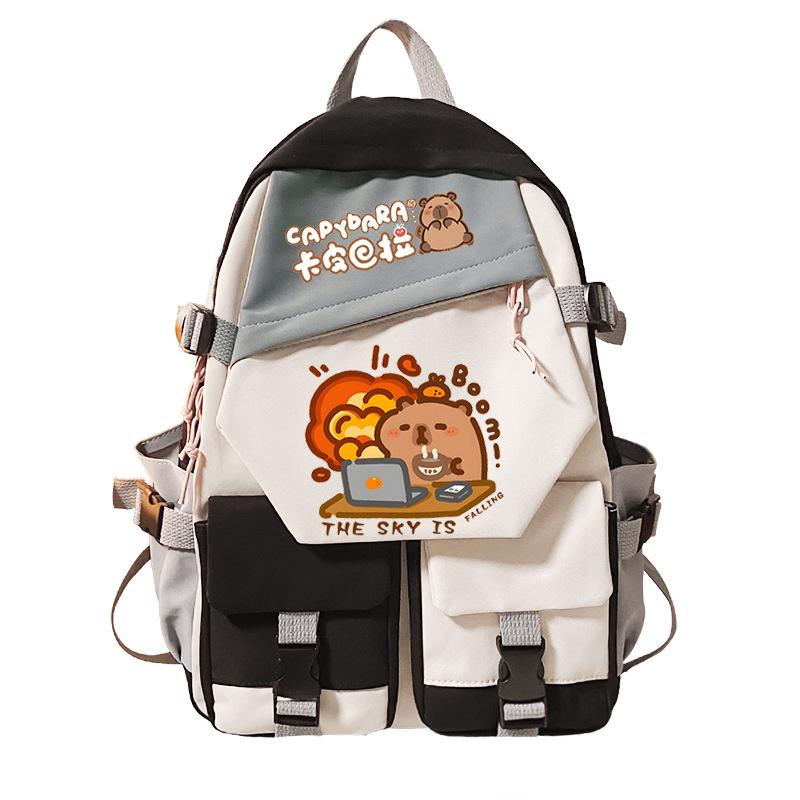 

Новый студенческий школьный рюкзак капибары, персонализированный тренд с веселым принтом, кампусный рюкзак для отдыха и снижения нагрузки No Specification