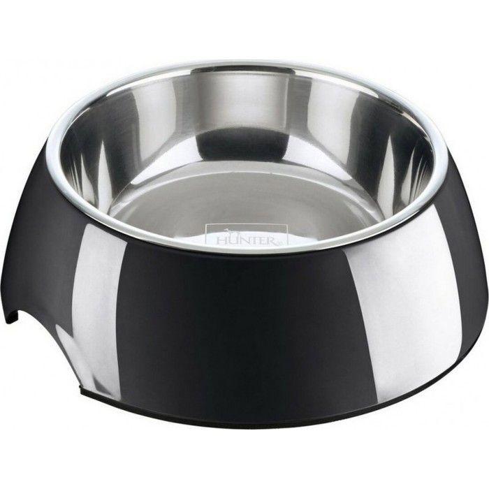 Mangeoire pour Chiens - NC - Acier Inoxydable - Mélamine Noir - 22x22x11,5 cm - Accessoire Animalier