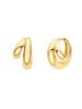 Gold Dome Hunger Hoop 925 Silver Earrings E072-03G.