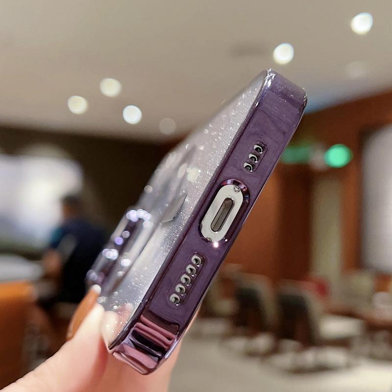 Clear Glitter Magnetic Case For iPhone 15 14 Plus 13 Pro Max 12 11 Støtsikkert Luksus Candy Color Shell Cover