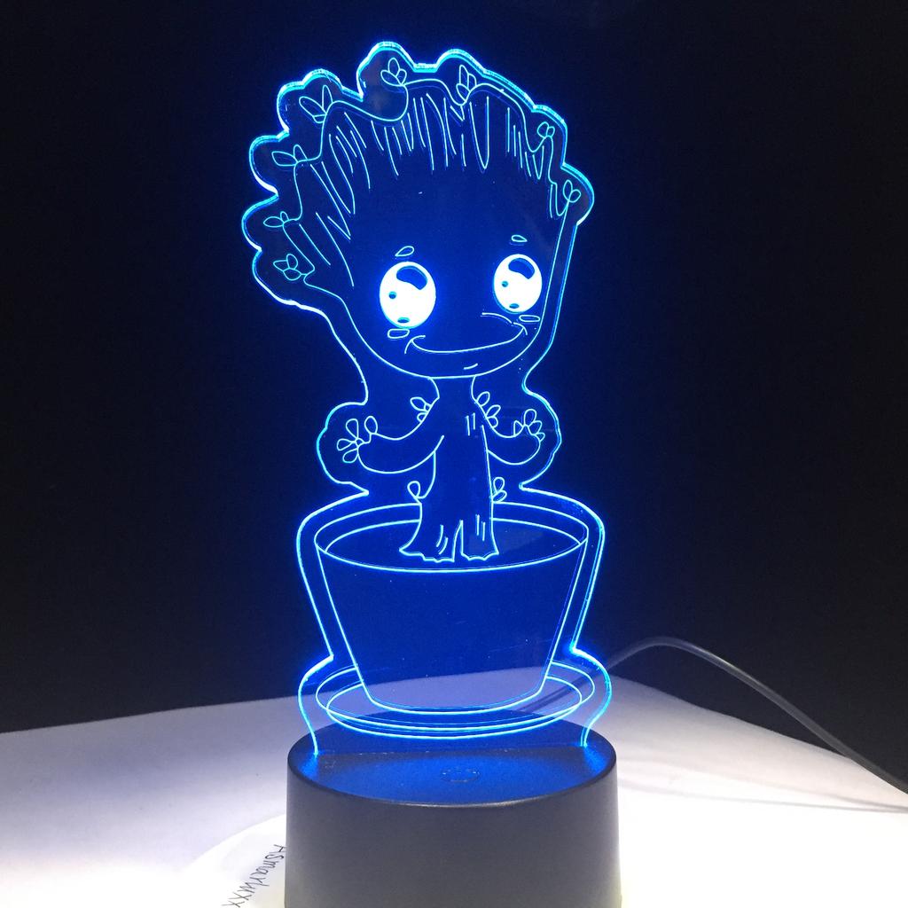 Factory Dropshipping ODM Rechargeable Touch Switch Dog Arylic Panel Box Table Night Lamp  16 Colors Change 3D LED Light