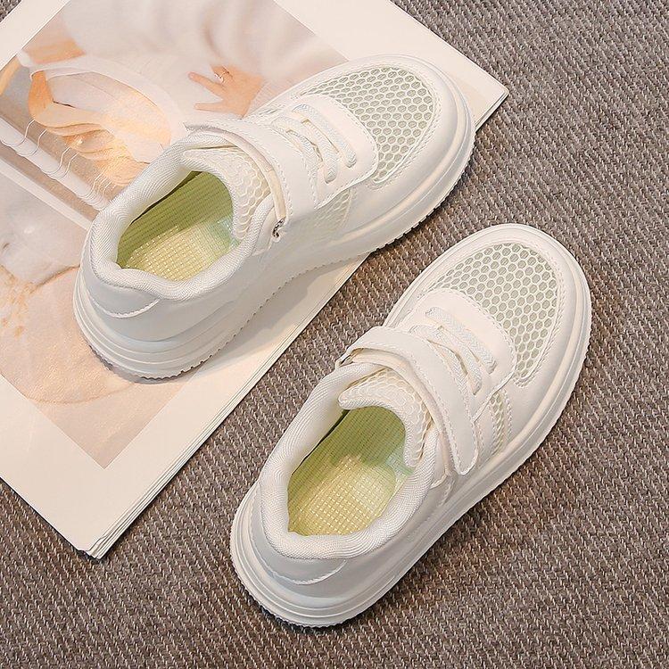 Elementary School Students Enroll In Small White Shoes Mesh Breathable Children's White Sports Shoes Boys 2025 New Girls Summer