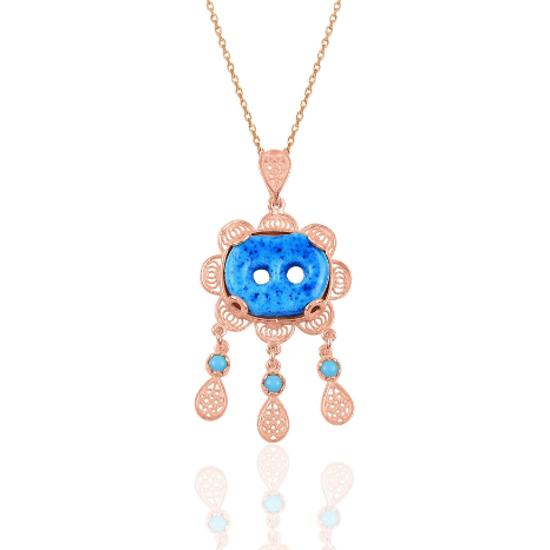 

Серебряное филигранное сирийское ожерелье от сглаза 1