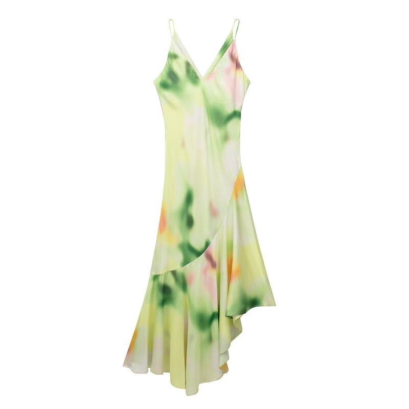 Fashion Style Summer New Fashion Women's Fashion Clothing Asymmetric Hem Slim Strap Dress 1182655
