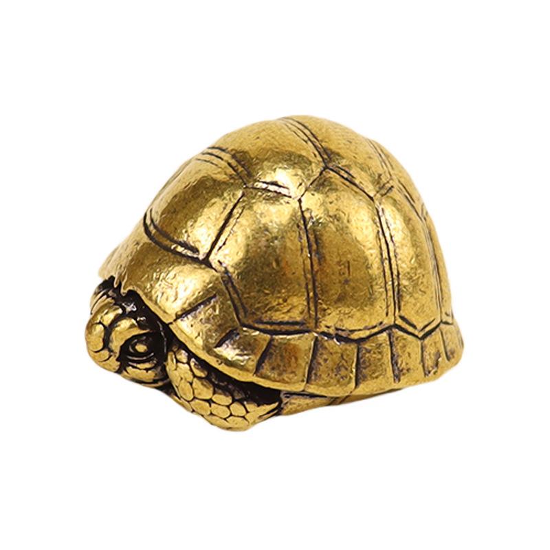 

Heavy Ball Shape Turtle Miniatures Figurines Vintage Metal Brass Animal Tortoise Small Statue Tea Pet Table Ornament Home Decors