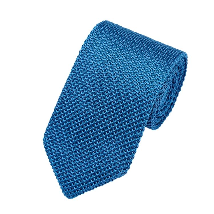 Solid Color Necktie Flexible Knitted Tie Easy Maintenances Polyester Fabric Neckwear for Work Holiday Formal Event