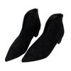 2025 autumn and winter new suede Korean version thick heel Martin boots rear zipper pointed versatile short boots women's Martin boots
