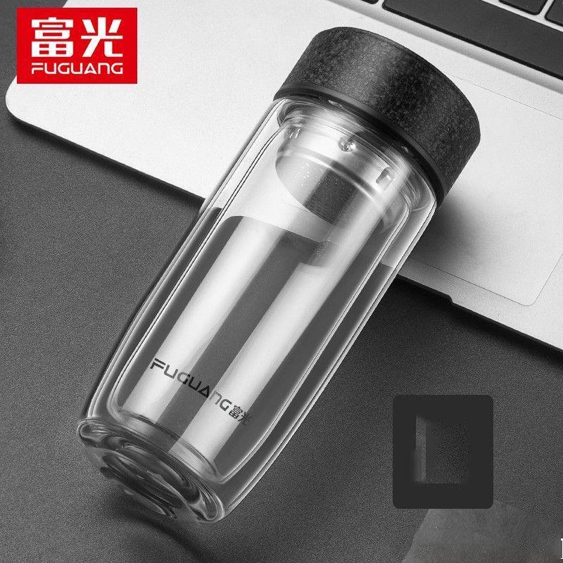 Fuguang Yiqing 400ml Double-Wall Glass Travel Mug