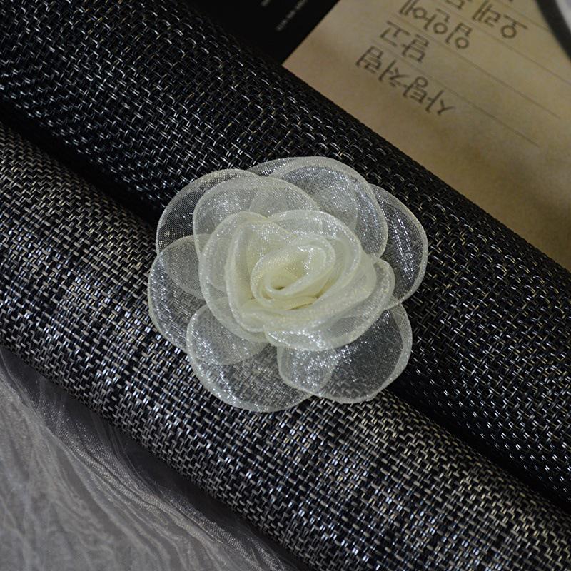Korean Style Handmade Burned Edge Fabric Flower Hair Clip Accessories, 15-Piece Set