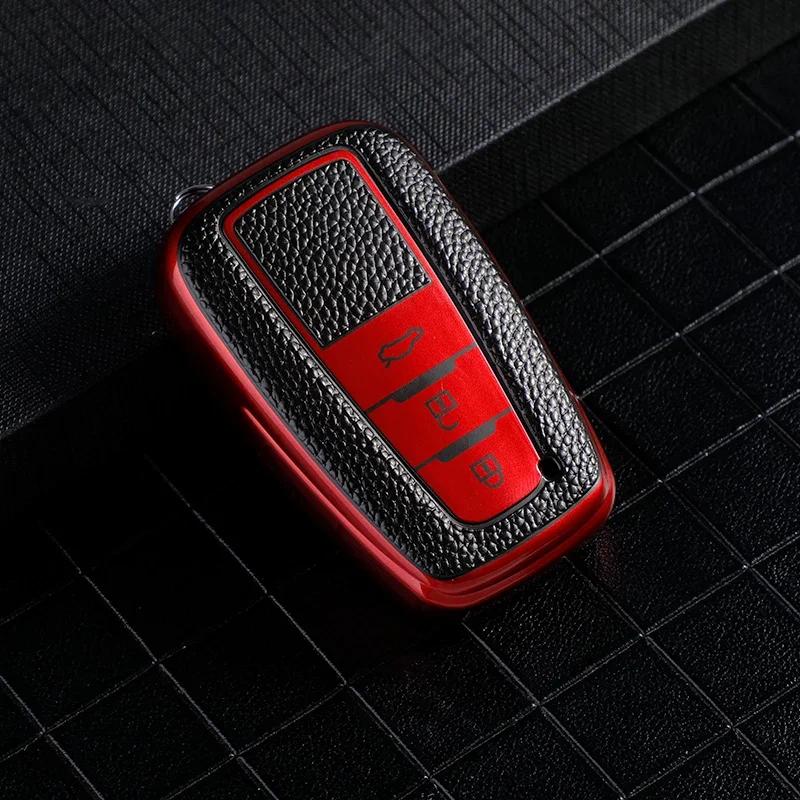 Car Key Case Cover for Toyota Camry Prado 2017 2018 CHR Prius Car Cross Smart Remote Fob Key Shell Accessories New TPU Leather