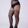 Sexy Hollow-Out Black Mesh Bikini Fishnet Jacquard Stockings - European & American Nightclub Temptation