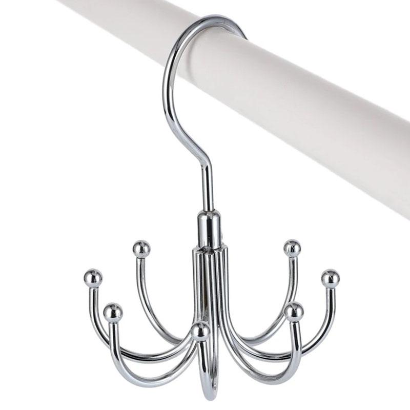1Pc Multi Purpose Hanger 360 Rotatable Metal Clothes 8 Claw Hooks Closet Wardrobe Organizer Multifunctional Hook Belt