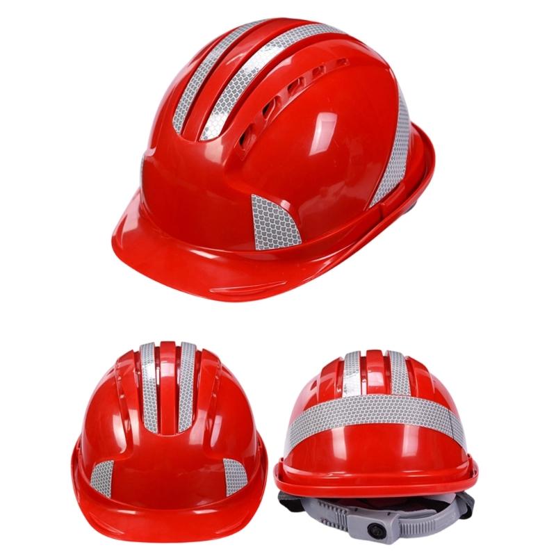 Reflective Safety Hard Hat With Adjustable Strap For Construction Workers And Night Cyclists Practical ABS Plastic