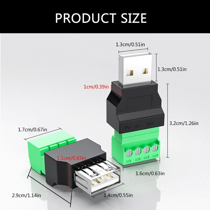 USB 2.0 Male And Female Connector USB Turn 4Pin Terminal For DIY Projects, Charge And Data Transfer Support