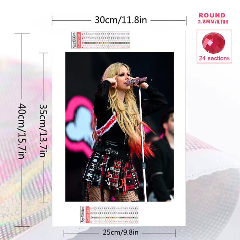Avril Lavigne Pattern 3pcs 100% Round Full Drill 5D DIY Diamond Painting Embroidery Cross Stitch Rhinestone Décor