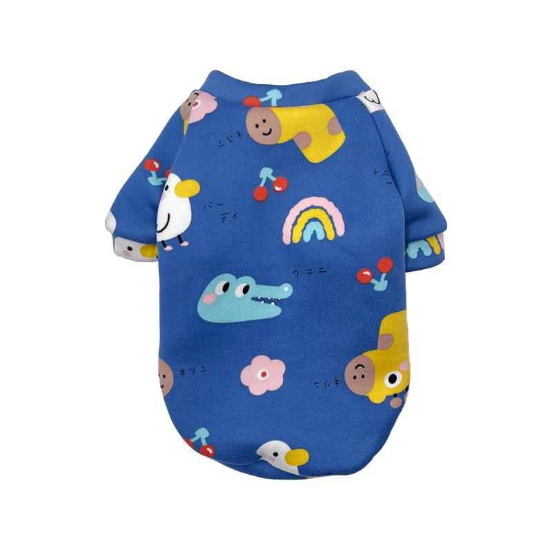 Fashion Warm Soft Cotton Dog Sports Pet Clothing Winter Outdoor Apparel with Cartoon Print Cute and Stylish