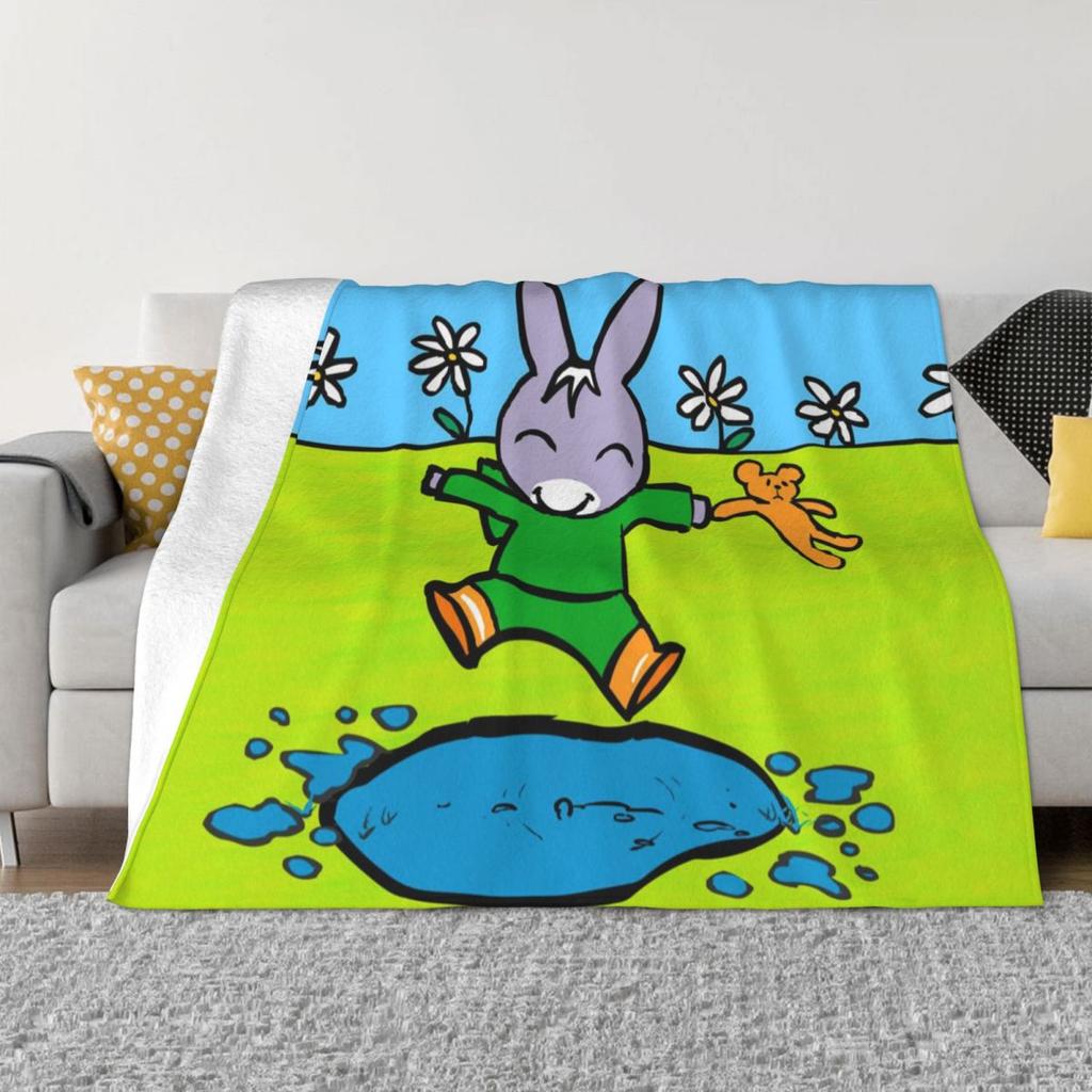 Happy Trotro Velvet Throw Blanket Cute Cartoon Blanket for Sofa Travel Super Warm Bedspread