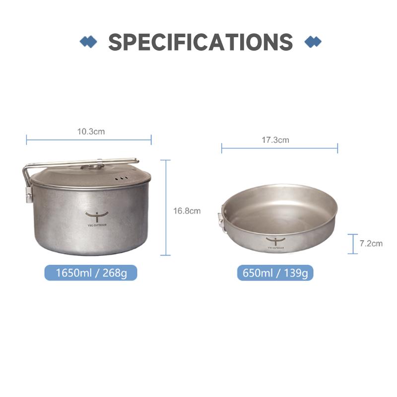 High Quality & Best Price Pots Set Cookware Set Cooking Outdoor Titanium Metal Bowl Saucer