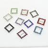 Wholesale 100pc Inner 1cm Square Rhinestone Buckle Diamante Crystal Slider DIY Craft Supplies Wedding Invitation Card Decoration