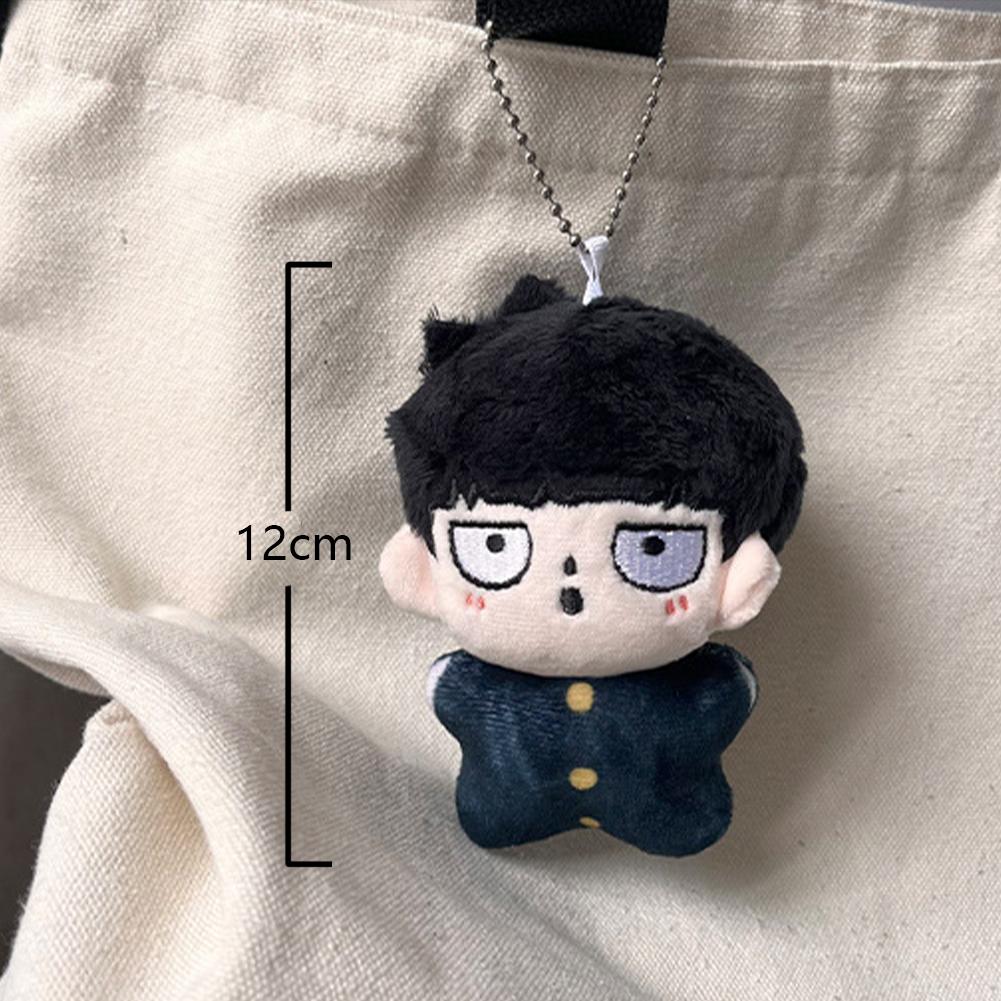12cm Kageyama Shigeo Plush Doll Keychain Bag Pendant Cartoon Anime Figure Reigen Arataka Plushies Kawaii Stuffed Toy Collection