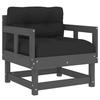 VidaXL Garden Chairs and Cushions Set of 2 Grey Solid Pine Wood 825445