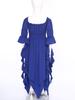 Costume Vittoriano Rinascimentale per Bambina Medievale Gotico Spalle Scoperte Manica 3/4 Arricciato Orlo Irregolare Vestito