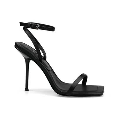 Stiletto-Sandalen mit Schnallenriemen für Damen Flachmündige Partysandalen Mode Offene Zehen 2024 Neu Heißverkaufende Damenschuhe