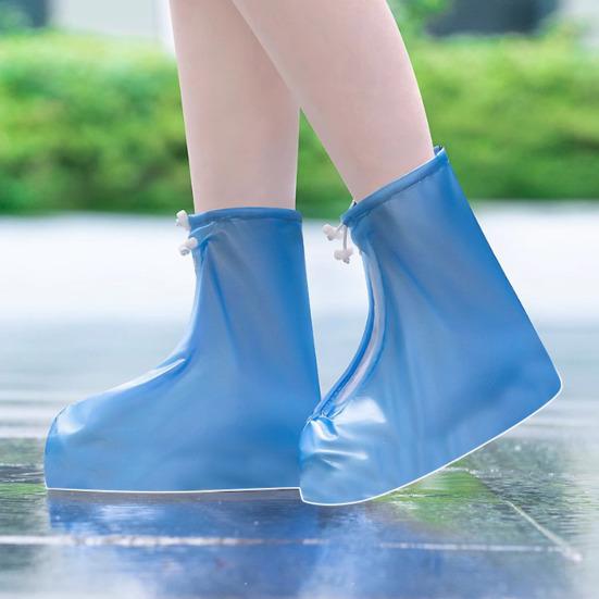 Reusable Waterproof Shoe Covers Non Slip Rain Shoe Covers Zippered Shoe Protectors with Drawstring for Men Women Outdoor