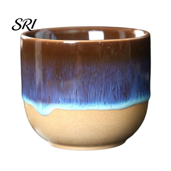Ceramic Coffee Mug Handmade Handleless for Hot Cold Drinks 150ml Rustic Stoneware Cup Tea Easy to Clean Unique Gift Lovers Cappuccino Stemless коричневый