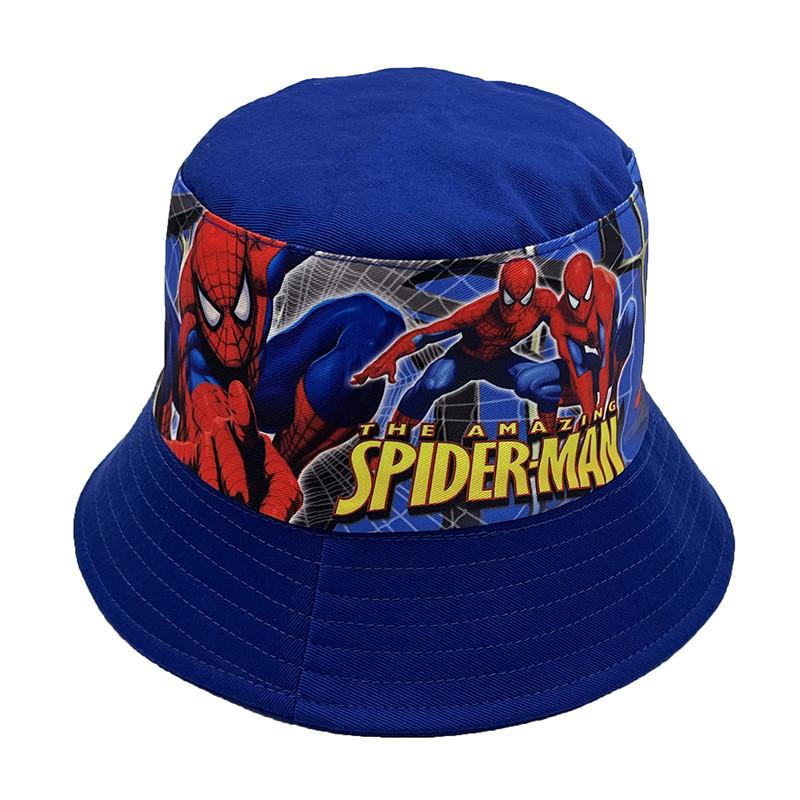 

Spider Man Cartoon Printed Kids Fisherman Hat With Sun Protection For Outdoor Play синий