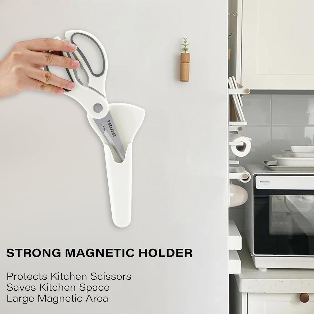 Kitchen Scissors Magnetic Holder Scissors Protector for Fridge, Portable Magnetic Sheath Cover for Kitchen Shears, Waterproof Protector, White