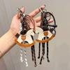 Braided Rope Bag Charm Pendant for Women, Leather Trojan Bags, Hanging Ornament, Keychain Decoration, DIY Bag Accessories
