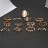13-piece Set of Ladies' Rings - Simple Virgin Mary Pattern Joint Rings - Small Flowers and Leaves - 13-piece Set of Ring Finger Rings
