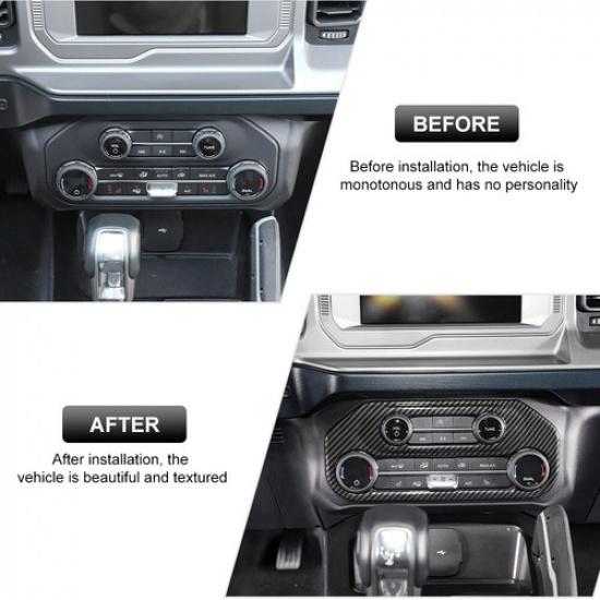 Center Air Conditioner Switch Panel Cover Trim For Ford Bronco 21+ Carbon Fiber