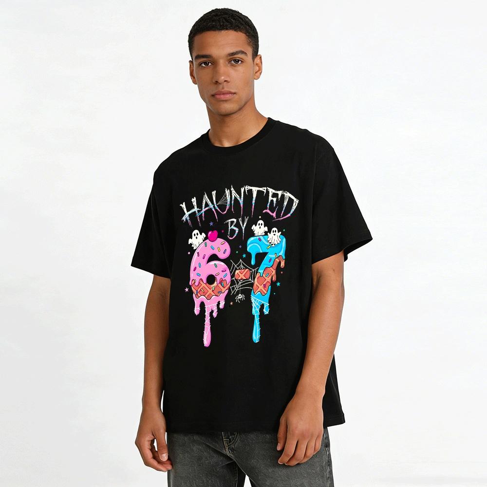 Haunted By 6-7 Kids Halloween Dessert Ghost Print Top Pure Cotton T-shirt