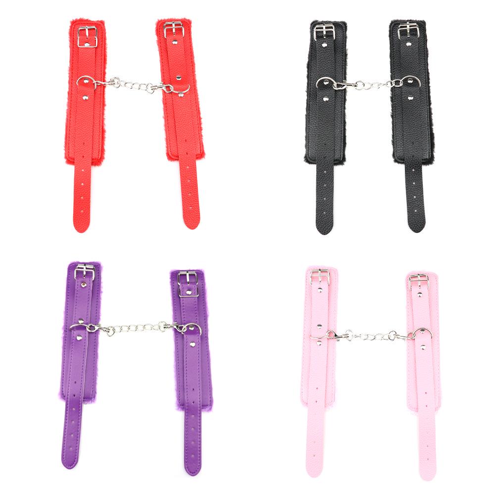 Menottes en cuir PU avec masque pour les yeux, retenue, bondage, BDSM, accessoires érotiques, ensemble de jouets sexuels pour couples, femmes et adultes