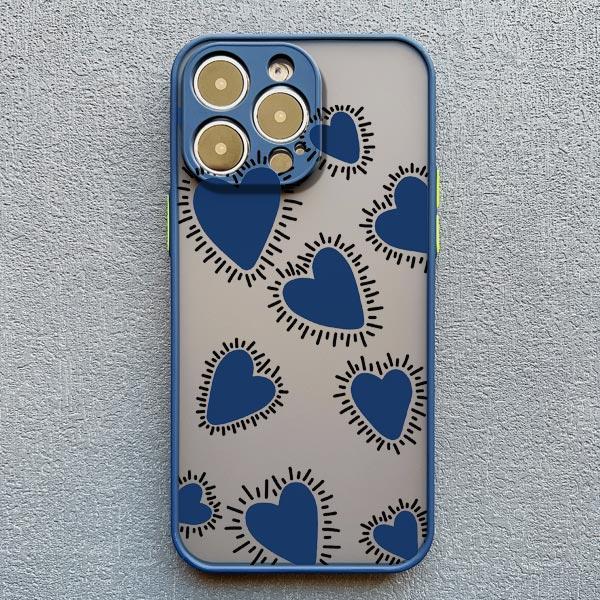 Cute Little Hearts Print Phone Case For iPhone 14 13 12 11 Pro Max Mini 15 Pro Max XS XR X 7 8 15 Plus SE 2020 Shockproof Cover