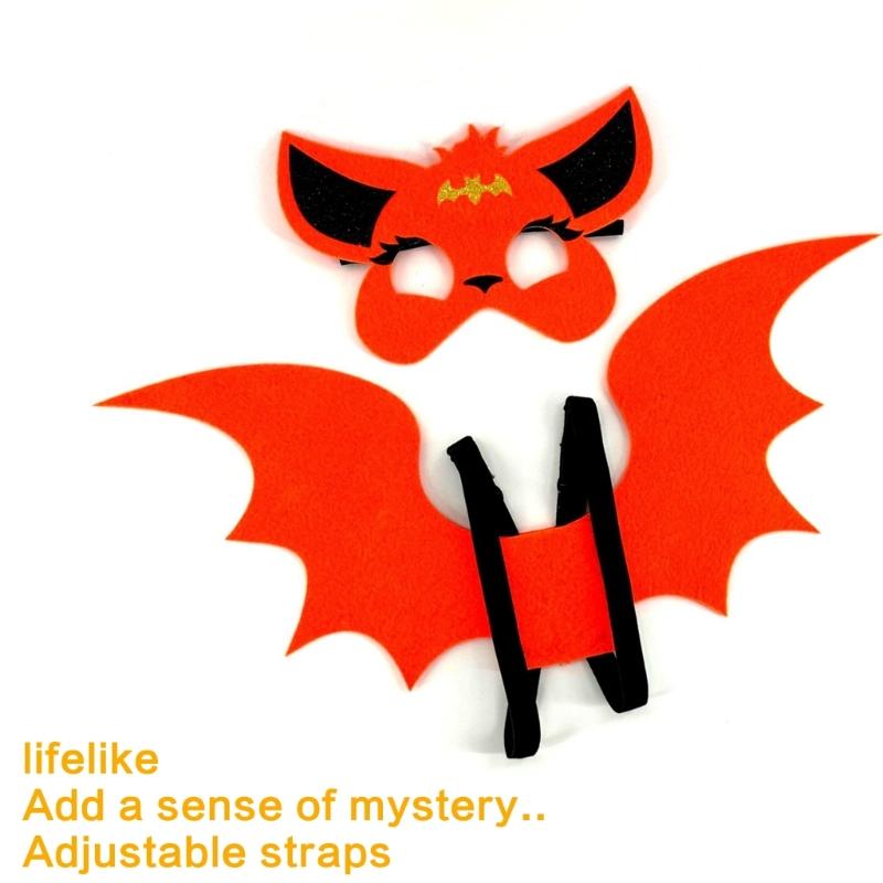 Halloween Bat Dress up Costume Accessories for Adult Kids, Including Bat Wing, Bat Mask