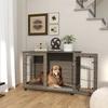 PawHut Wooden Indoor Dog Crate with One Door, Grey