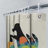 Abstract Dog Shower Curtain Modern Art Animal Lover Decor Bathroom Set Waterproof Home Decor Unique Gift Idea