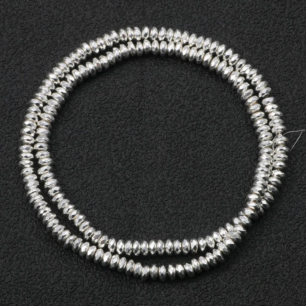 45 Style Natural Stone Silver Color Hematite Beads Heart Square Round Spacer Beads for Jewelry Making Diy Bracelet Necklace 15''